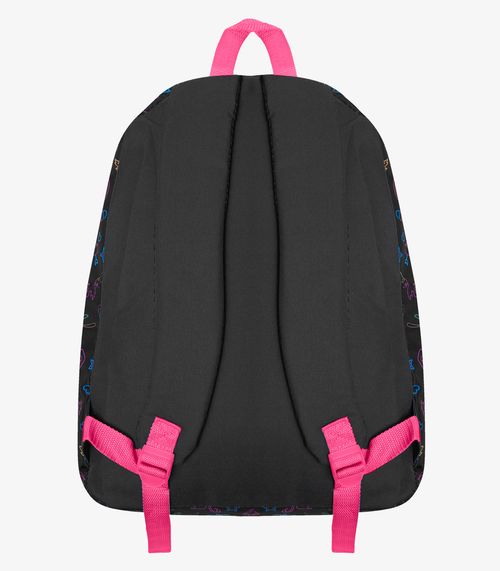 Mochila Feminina Escolar Estampada Clio Preto