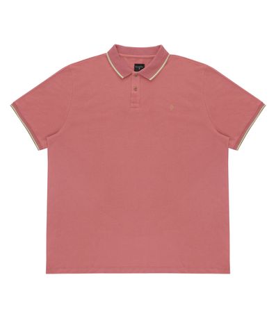 Camisa Polo Masculina Plus Size Diametro Rosa