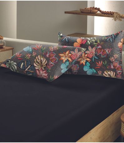 Jogo De Cama Queen Toque Acetinado Altenburg Preto