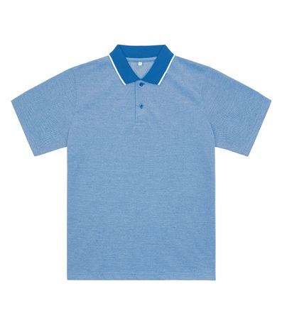 Camisa Polo Masculina Em Piquet Diametro Azul