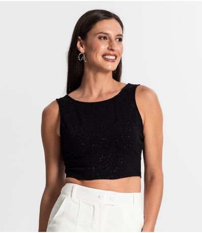 Regata Feminina com Brilho Select Preto