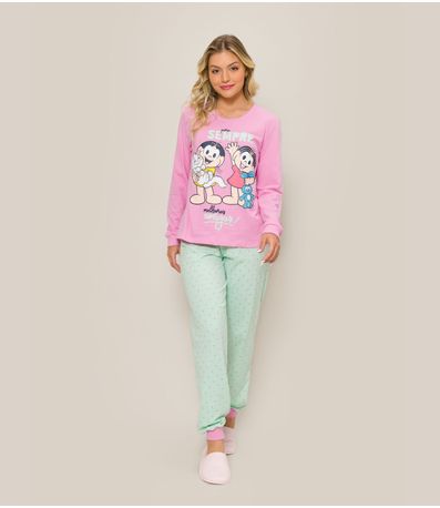 Pijama Manga Longa Turma Da Monica Evanilda Rosa