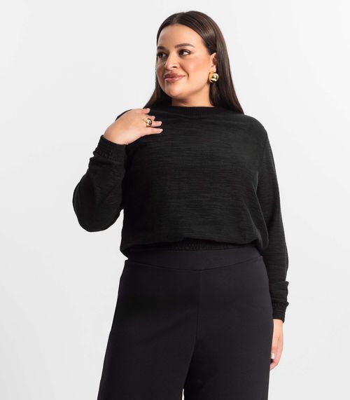 Blusão Feminino Plus Size Secret Glam Preto