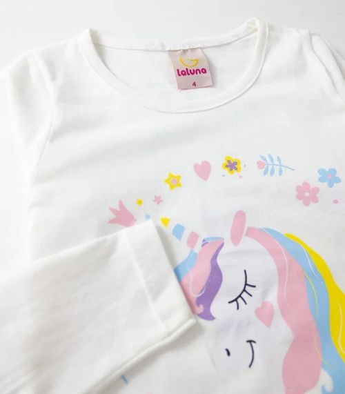 Conjunto Infantil Menina Meia Estação Laluna Branco