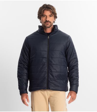 Jaqueta Masculina Em Microfibra Diametro Azul