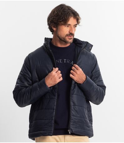 Jaqueta Masculina Em Microfibra Diametro Azul