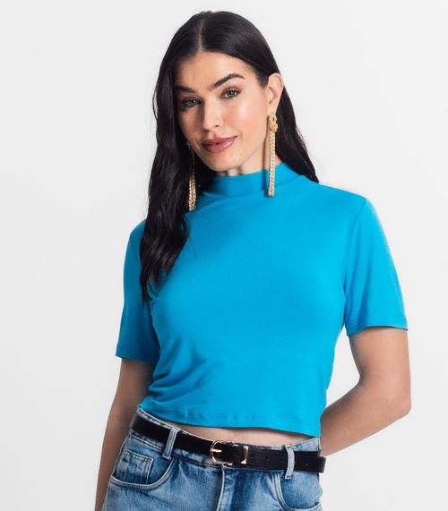 Blusa Feminina Gola Alta Select Azul
