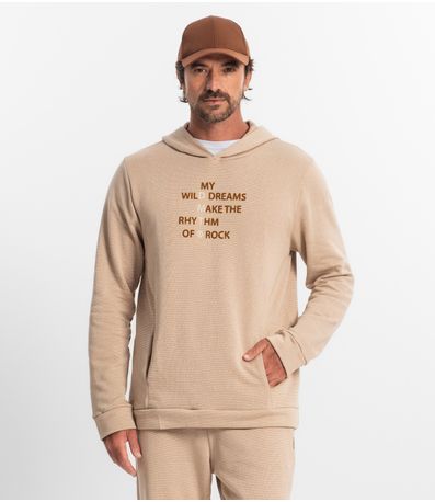 Blusão Masculino Moletom Com Capuz Diametro Marrom