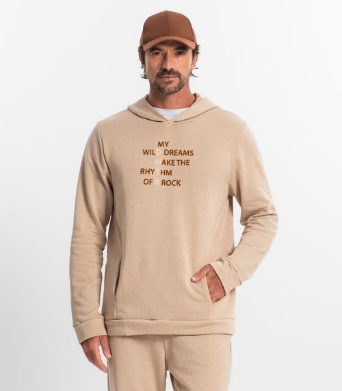 Blusão Masculino Moletom Com Capuz Diametro Marrom