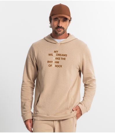 Blusão Masculino Moletom Com Capuz Diametro Marrom