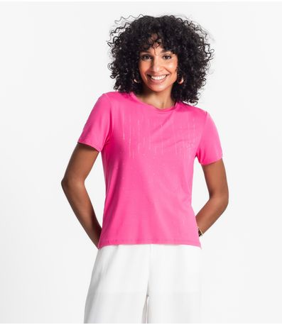 Blusa Feminina Manga Curta Select Rosa