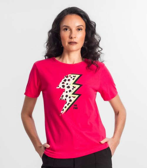 T-shirt Feminina Estampada Select Rosa