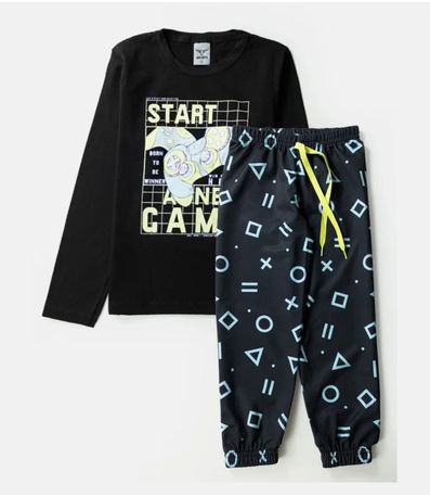 Conjunto Infantil Menino Meia Estação Keki Boys Preto