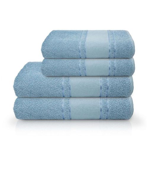 Toalha De Banho Pinta E Borda Camesa Azul