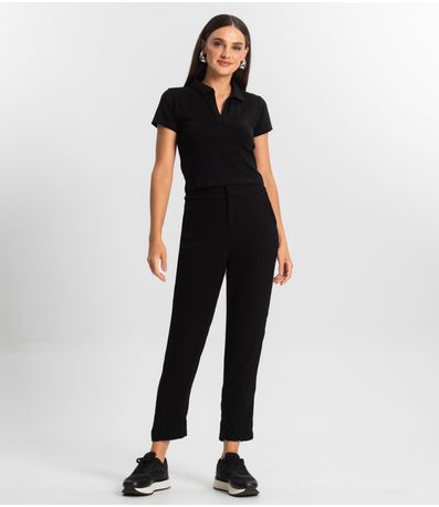 Calça Feminina em Viscose Dobby Endless Preto