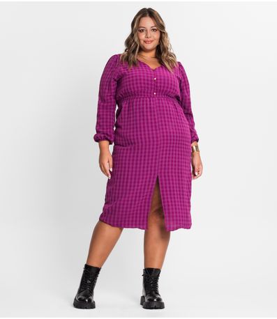 Vestido Plus Size Em Air Flow Secret Glam Roxo