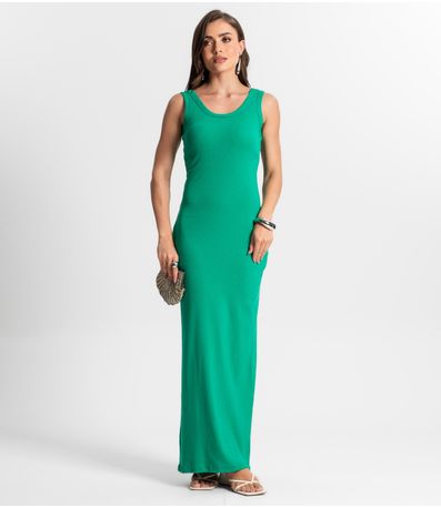Vestido Midi De Ribana Feminino Endless Verde