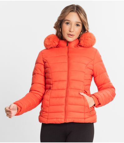 Jaqueta Feminina Com Capuz Peluciada Sea Surf Vermelho
