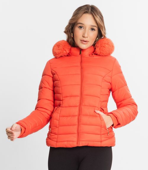 Jaqueta Feminina Com Capuz Peluciada Sea Surf Vermelho