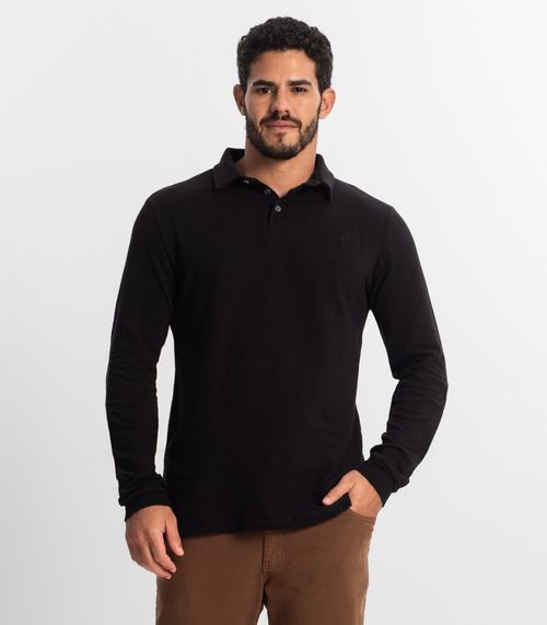 Polo Manga Longa Masculina Diametro Preto