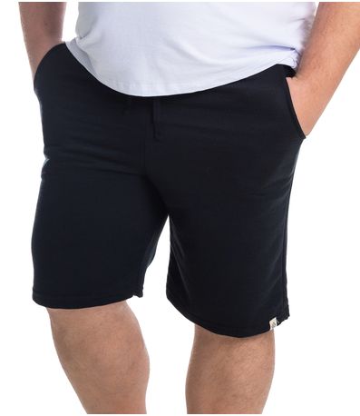 Bermuda Masculina Moletom Plus Size Select Preto