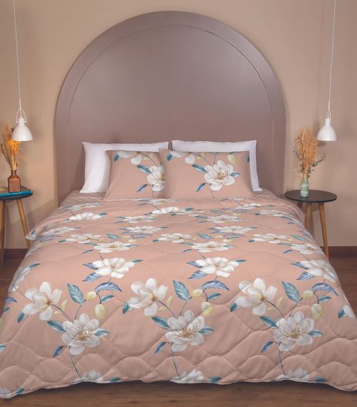 Edredom Estampado Harmonia Solteiro Lepper Rosa