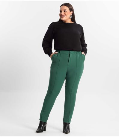 Calça Alfaiataria Plus Size Secret Glam Verde