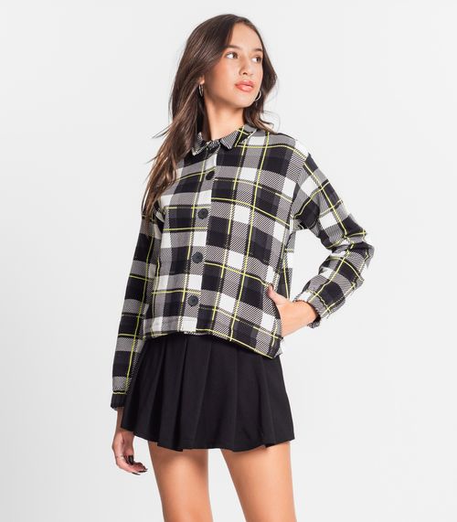 Camisa Juvenil Feminina Manga Longa Minty Preto