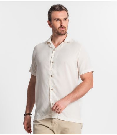 Camisa Em Viscolinho Masculina Diametro Bege