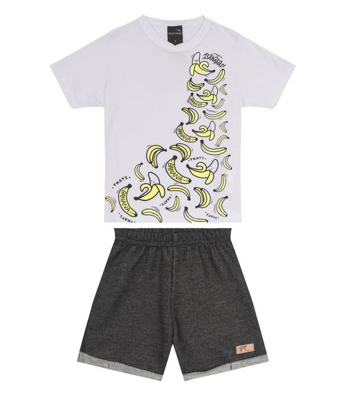 Conjunto Infantil Menino Com Camiseta Agathos Cinza