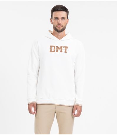Blusão Masculino Com Capuz Moletom Diametro Bege
