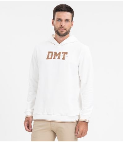 Blusão Masculino Com Capuz Moletom Diametro Bege