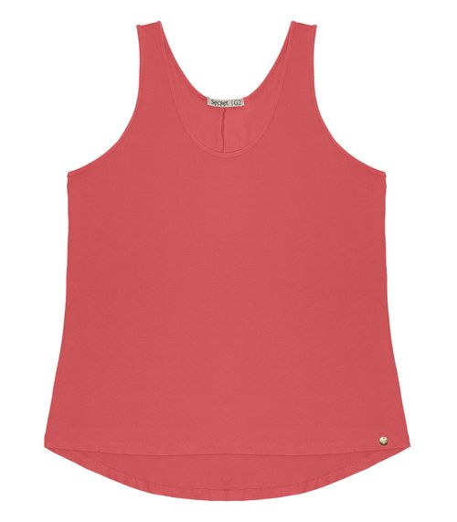 Regata Feminina Plus Size Secret Glam Laranja