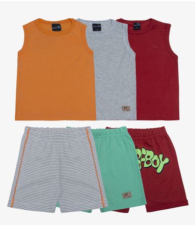 Kit Combo 3 Conjuntos Menino Sortidos Agathos Sortida