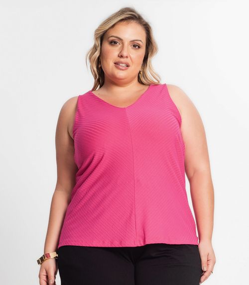 Regata Feminina Plus Size Secret Glam Rosa