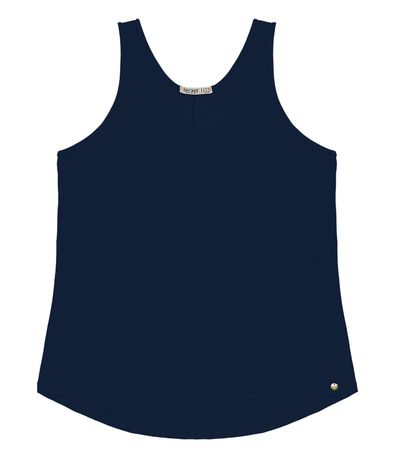Regata Feminina Plus Size Secret Glam Azul