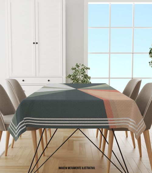 Toalha De Mesa Retangular 6 Lugares Wevans Cinza