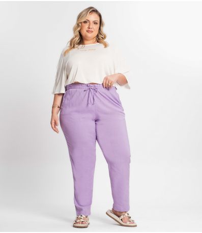 Calça Feminina Plus Size Viscose Secret Glam Roxo