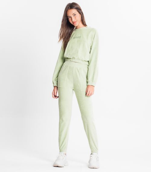 Conjunto Juvenil Feminino Blusão Com Calça Minty Verde