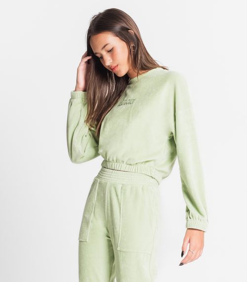 Conjunto Juvenil Feminino Blusão Com Calça Minty Verde