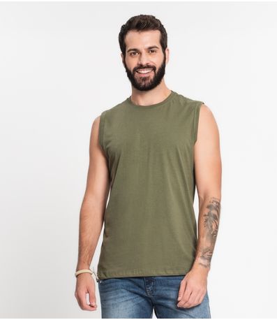 Regata Meia Malha Básica Masculina Kohmar Verde