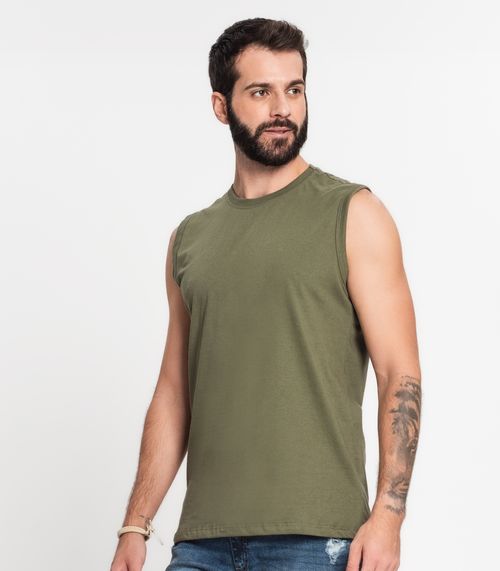 Regata Meia Malha Básica Masculina Kohmar Verde