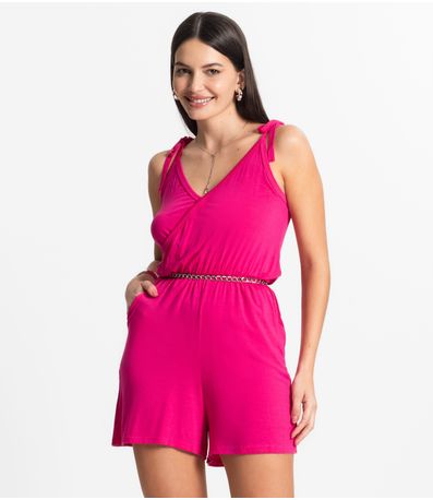 Macaquinho Feminino Curto e Amarração Bella Sangos Rosa