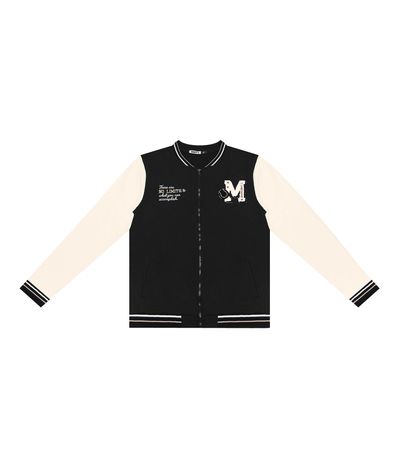 Jaqueta Juvenil Masculina Em Moletom Minty Preto