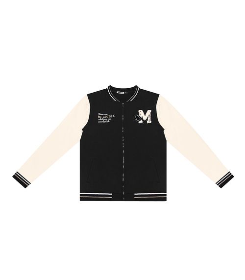 Jaqueta Juvenil Masculina Em Moletom Minty Preto