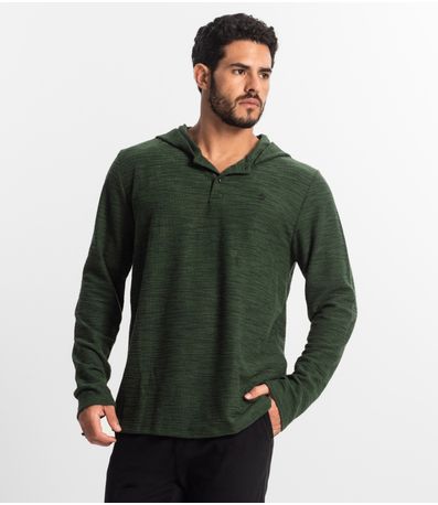 Blusão Masculino Com Capuz Maquinetado Diametro Verde