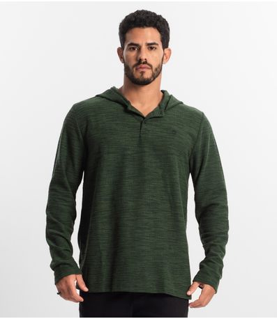 Blusão Masculino Com Capuz Maquinetado Diametro Verde