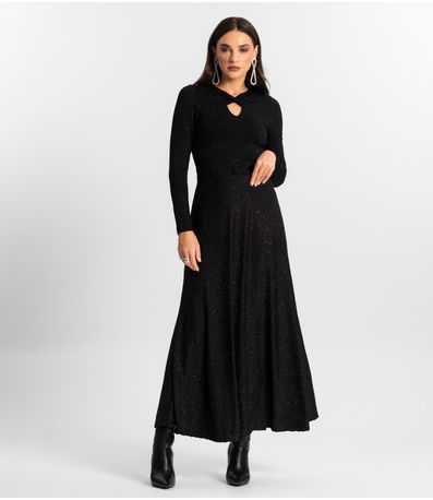 Saia Midi Endless Preto