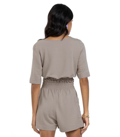 Conjunto Blusa Com Shorts Molecotton Lurex Endless Cinza
