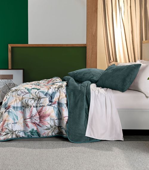 Edredom Blend Confort Solteiro Altenburg Verde